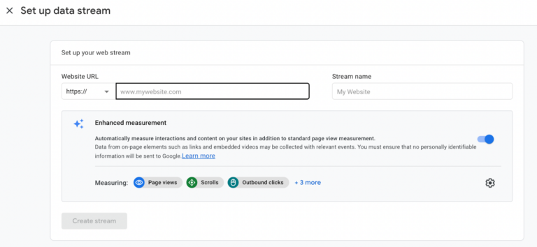 Set up GA4 data stream