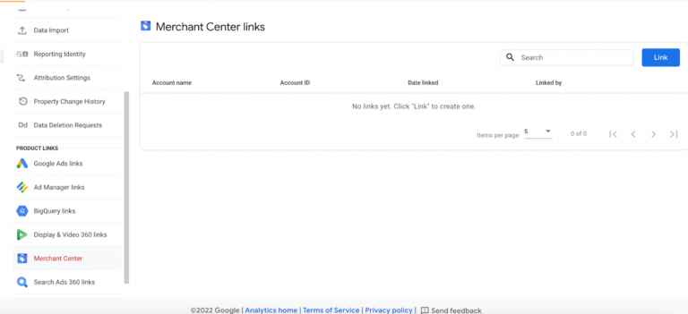 Link Merchant Center to Google Analytics 4