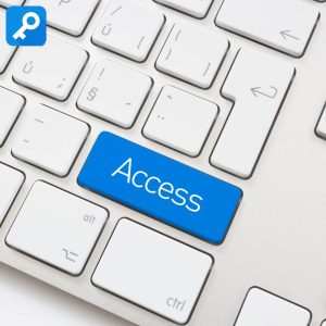 Keyboard with blue access key